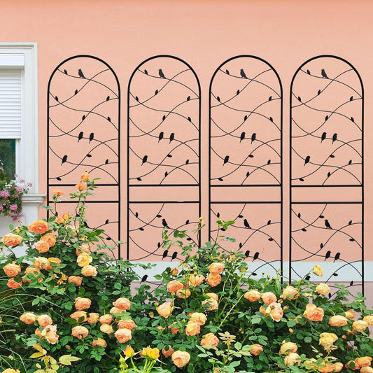 4 Pack Metal Garden Trellis 71" Tall Outdoor Climbing Plant Support for Roses, Flowers, Rustproof