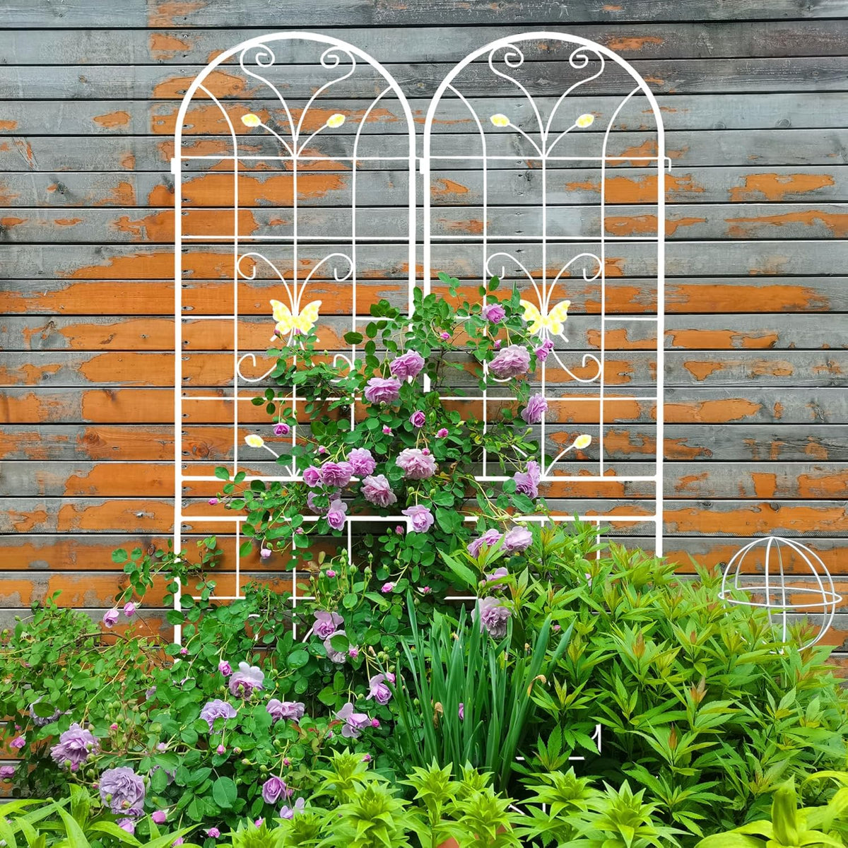 2 Pack Metal Garden Trellis 86.7" Black Fence Rustproof Garden Trellis for Climbing Plants Support
