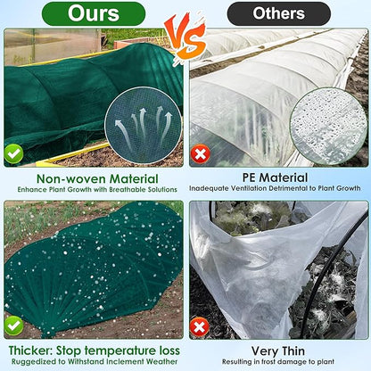 32.8 x 9.8 Ft Thicken Plant Covers Freeze Protection- Darkgreen Warm Winter Frost Cloth Blanket