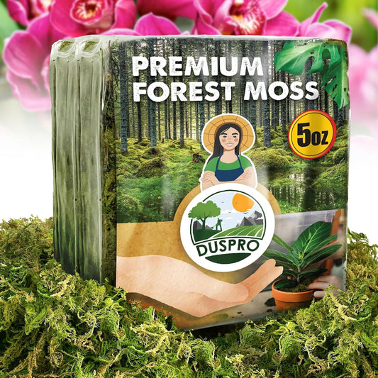 DUSPRO Dried Moss for Potted Plants, Forest Orchid Moss for Potting Mix, Sphagnum Potting Moss for