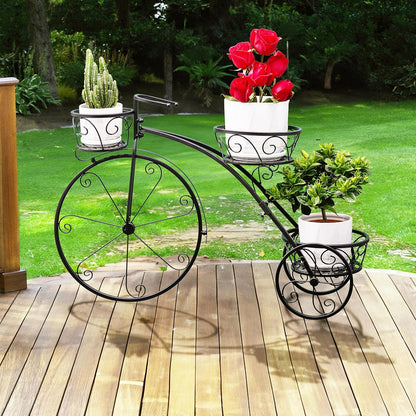 Sorbus Tricycle Plant Stand - Flower Pot Cart Holder - Ideal for Home, Garden, Patio - Great Gift
