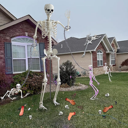 7.9ft/240cm Giant Skeleton Halloween Skeleton Life Size Skeleton Posable Skeleton Full Body