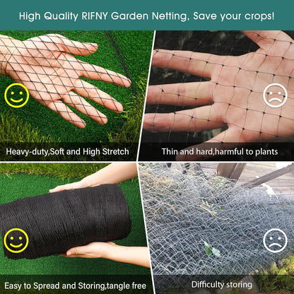 Bird Netting for Garden, 7.5 x 98 FT Heavy Duty Anti Bird Netting Mesh with Ties and Landscape
