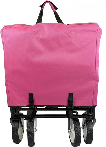 Meda 40876 | Collapsible Folding Outdoor Utility Wagon Cart (Pink)