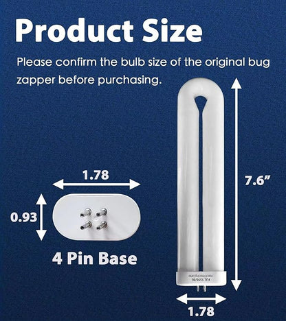 Bug Zapper Replacement Light Bulb 15 Watt, U Shapped Insect Attracting Trap Bulb FUL15-BL 7.7