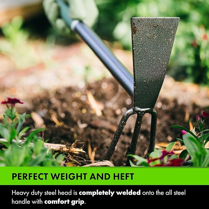 Yard Butler Terra Garden Hand Tools - Weeding Hand Tiller Tool for Efficient Gardening - Weed