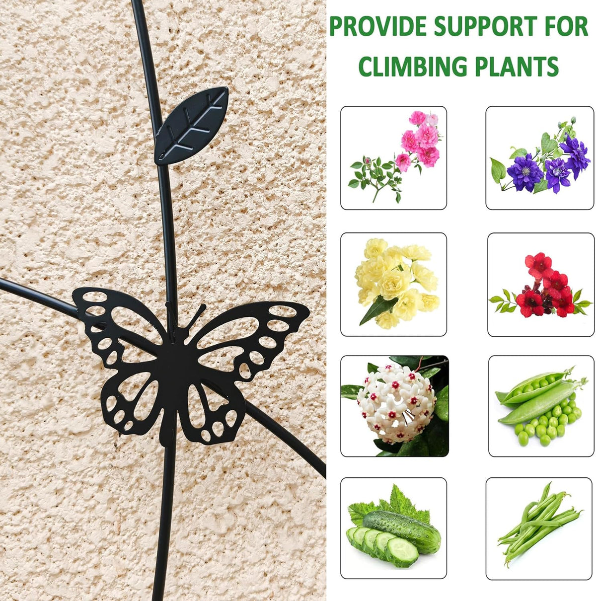4 Pack Metal Garden Trellis 71" Tall Outdoor Climbing Plant Support for Roses, Flowers, Rustproof
