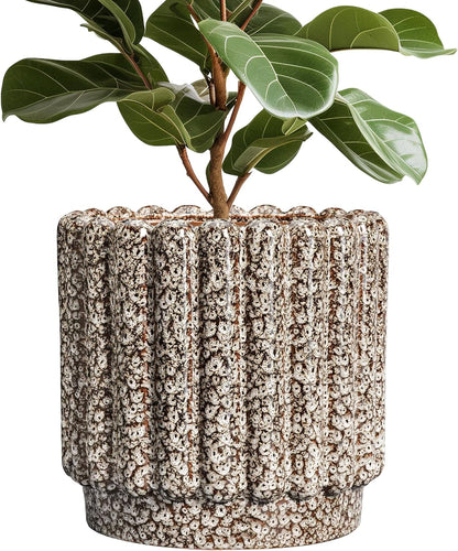 Ceramic Pots for Plants - 12 Inch Planter for Indoor Plants, Round Flower Pots with Drainage Hole