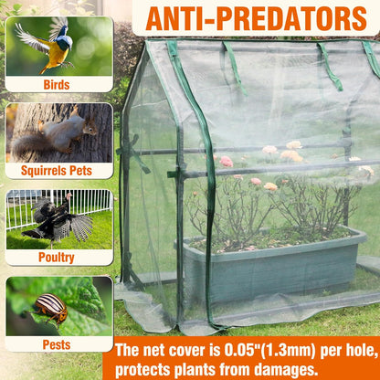 Gardzen Mini Greenhouse with Mesh Cover, Portable Outdoor Greenhouse, Enhanced Ventilation, Ideal