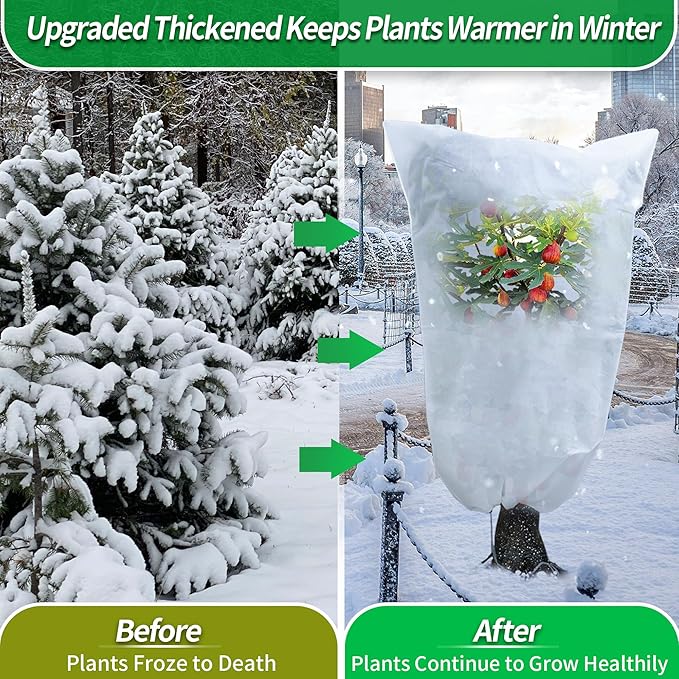 Avalution Plant Covers Freeze Protection, 3 Packs Frost Cloths for Outdoor Plants, 95" X71"