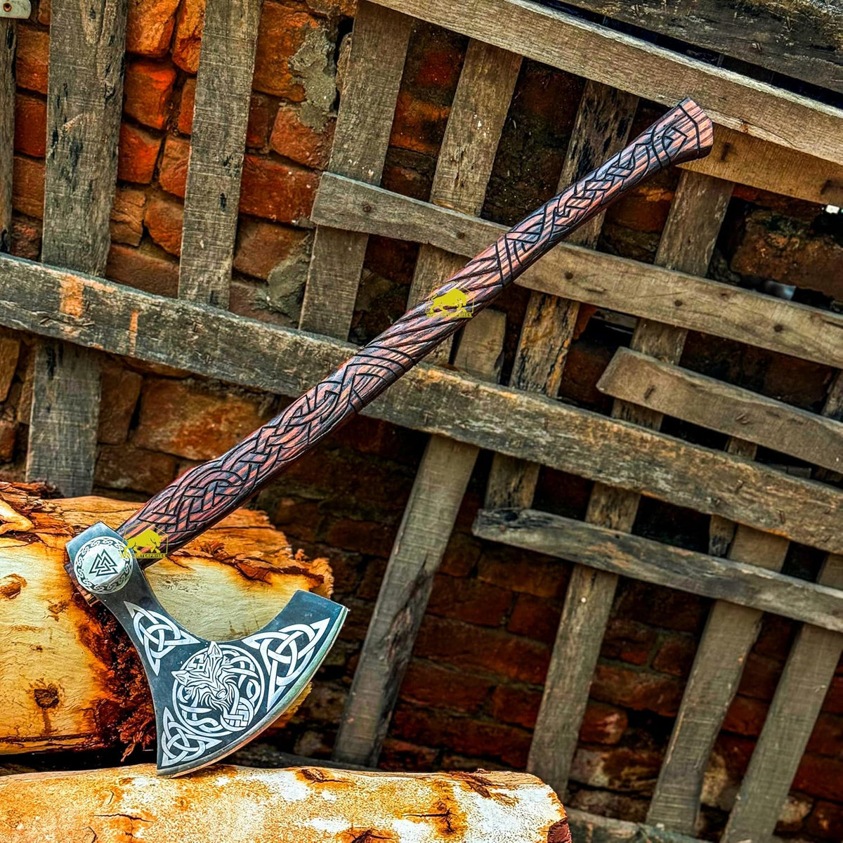 MDM-012 Custom Hand Forged Viking Axe Real Tomahawk Viking Hatchet Beared Camping Axe, 5160 HIGH