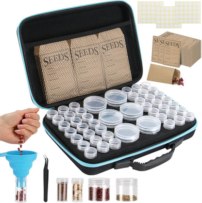 48 Slots Seed Storage Organizer Box, Garden Vegetable Plant Flower Seeds Saving kit with Write