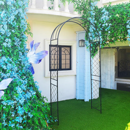 Garden Arbor 7.9 Ft High x 3.8 Ft Wide Sturdy Metal Archway with Ground Stakes to Enhance Stability