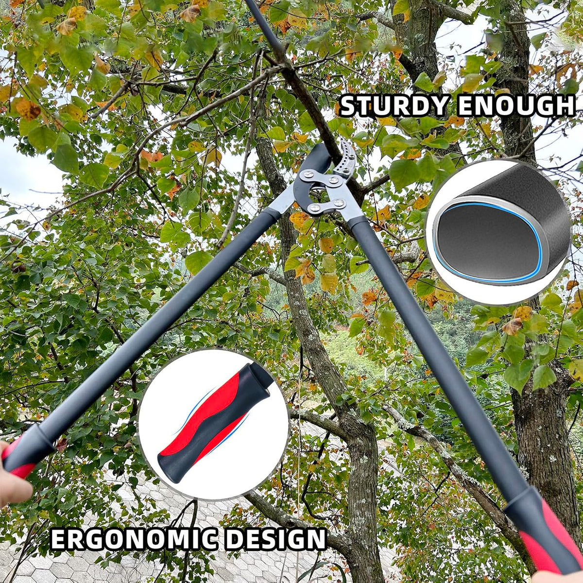 Loppers for Tree Trimming, Heavy Duty Branch Cutter Tree Clippers with Compound Action, Chops Thick
