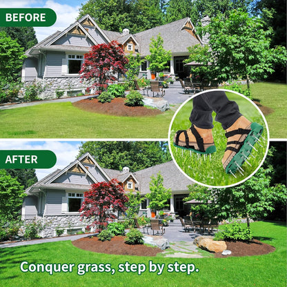 The Lawn Aerator Shoes for Grass, Epoxy Spiked Shoes with 1.65'' Sharp Short Spikes, Garden Grass