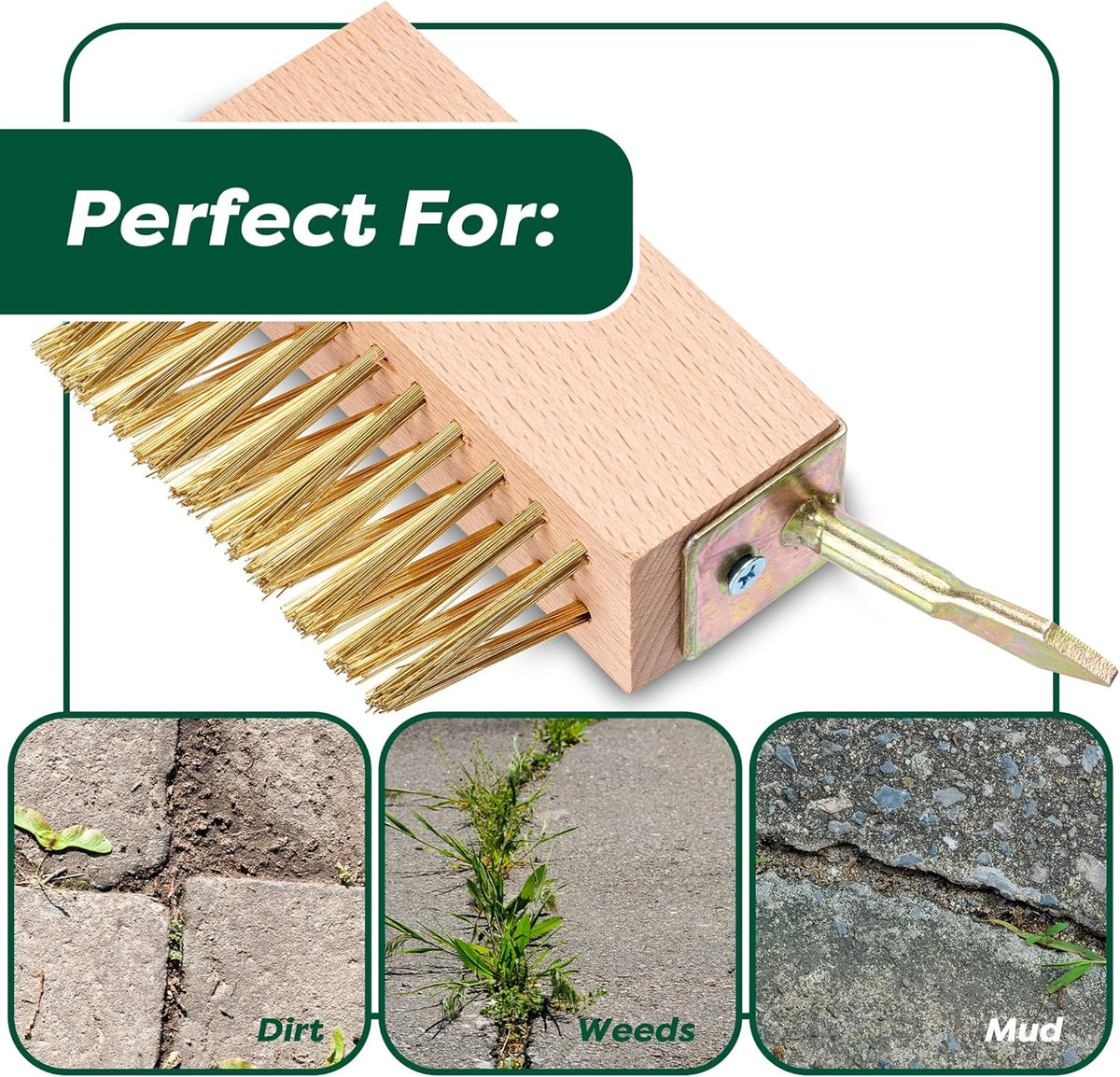 SCRUBIT Moss & Weed Remover Wired Grout Cleaner Brush, Great for Cleaning Decks, Pavers, Patios &
