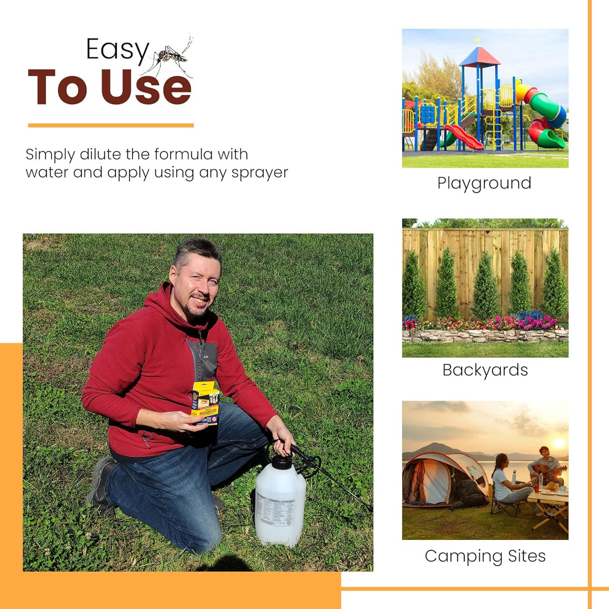 Natural Mosquito Control Spray Concentrate, Repels Mosquitoes, Ticks, Fleas, Flies, Gnats, and