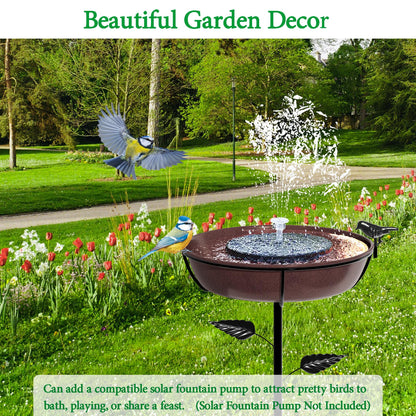 Polyjkl 3" Deep Metal Bird Bath for Outdoors 40in Tall, Removable 13" Dia Birdbath Bowl with Stable