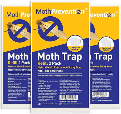Clothes Moth Trap Replacement Strips (6 Strips in Total) - Refills for MothPrevention Moth Traps