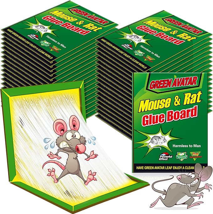 Ezoon 36 Pack Large Mouse Glue Traps with Enhanced Stickiness, Sticky Rat Traps, Sticky Snake Trap