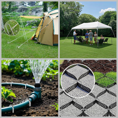 VVOKGO Rebar-Stakes-12-Inch J Hook Galvanized Tent Stakes Heavy Duty, 50-Pack Ground Chain Link
