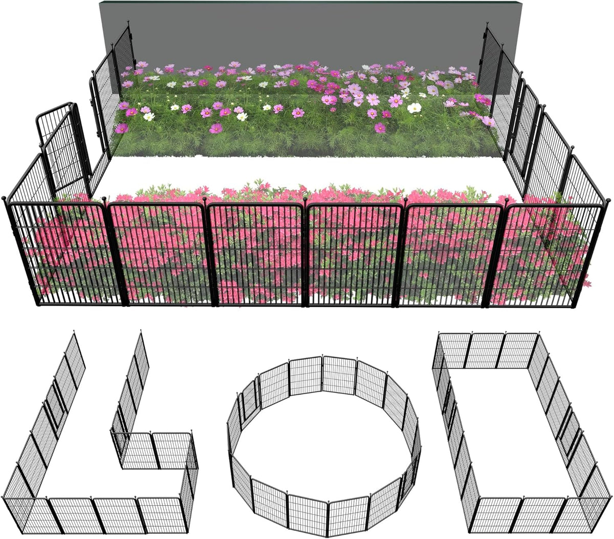 FXW Garden Fence Outdoor for The Yard – 40in(H) x 36.4ft(L) Heavy Duty Metal Animal Barrier for Dog