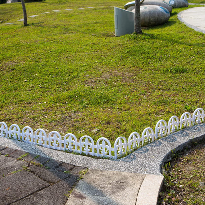 Evelyne White Garden Border Plastic Edging: Wrought Iron Design - 27pcs White Yard Landscaping