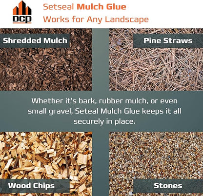 DCP Setseal Mulch Glue for Landscaping 1 Gallon - Gravel Stabilizer & Rock Glue - Works with Mulch