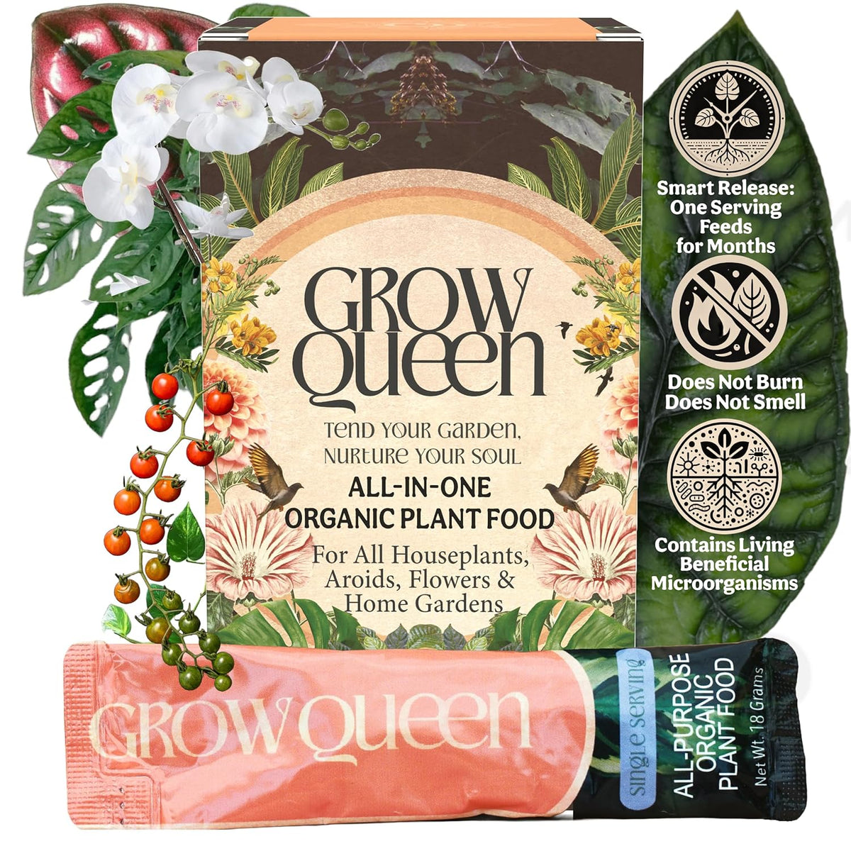 All-in-One Complete Organic Plant Food, Indoor Plant Fertilizer, for Houseplants, Organic