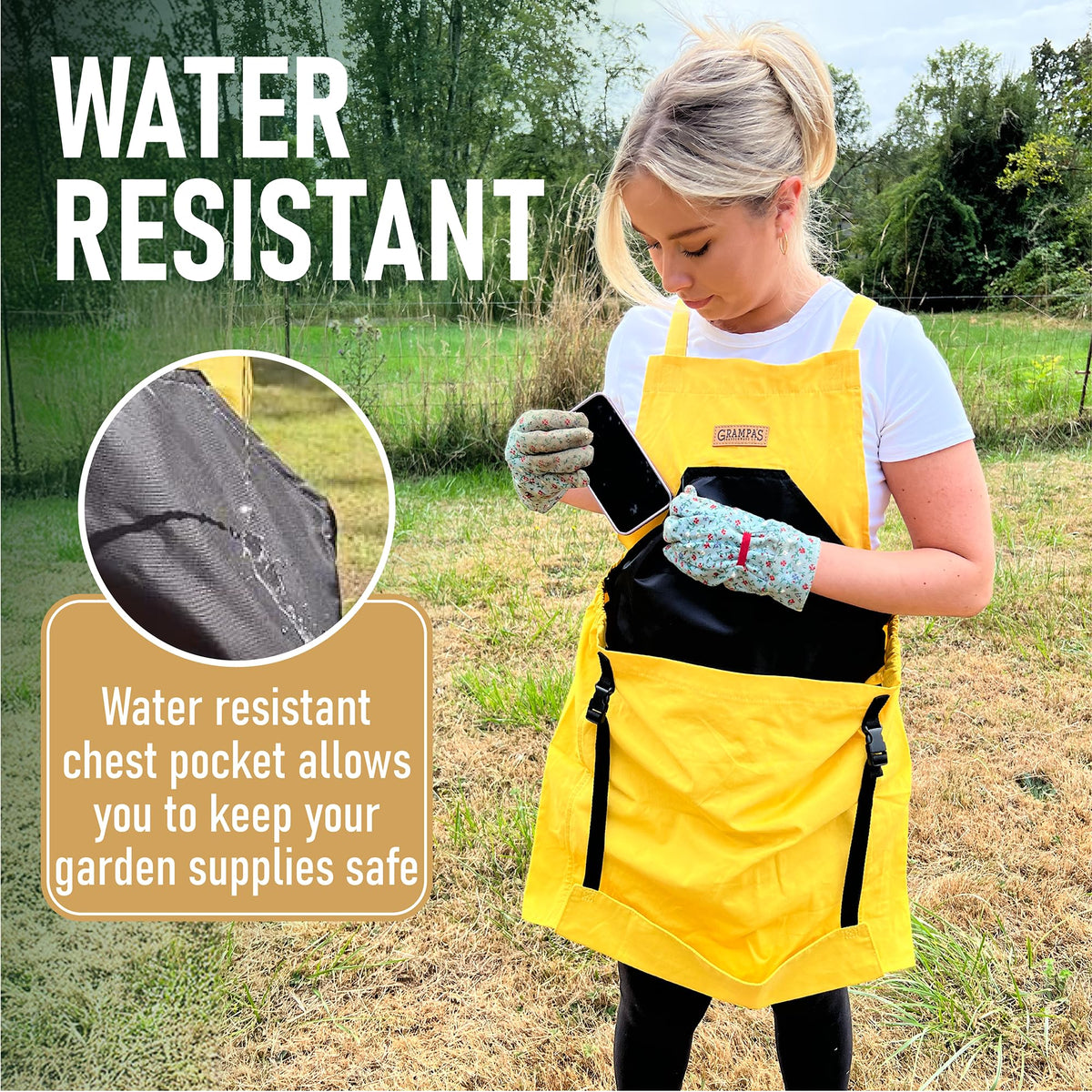 Grampa's Gardening Apron Cross Back Garden Apron with Large Pockets