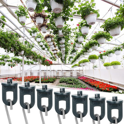 Ripeng 50 Pieces Greenhouse Hooks Hanger Twist Clips Greenhouse Fixing Clips with Stainless Steel S