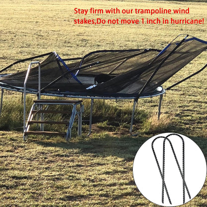 10"x2" Trampolines Wind Stakes Heavy Duty U Shape Galvanized Steel Trampoline Stakes Ground Anchors