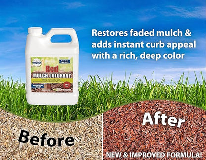 Red Mulch Color Concentrate - Quart - Treats 2,800 Sq. Ft. - Deep Burgundy Red Mulch Dye Spray