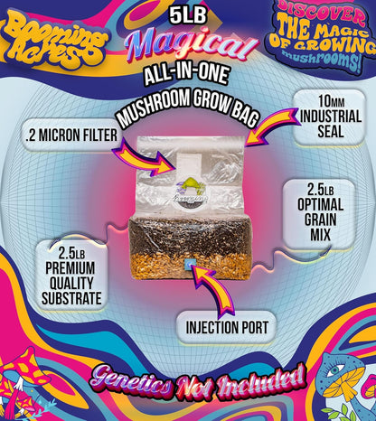 | The Magical 5lb All-in-One Mushroom Grow Bag | Mushroom Grow Kit | Harvest Your own Happiness |
