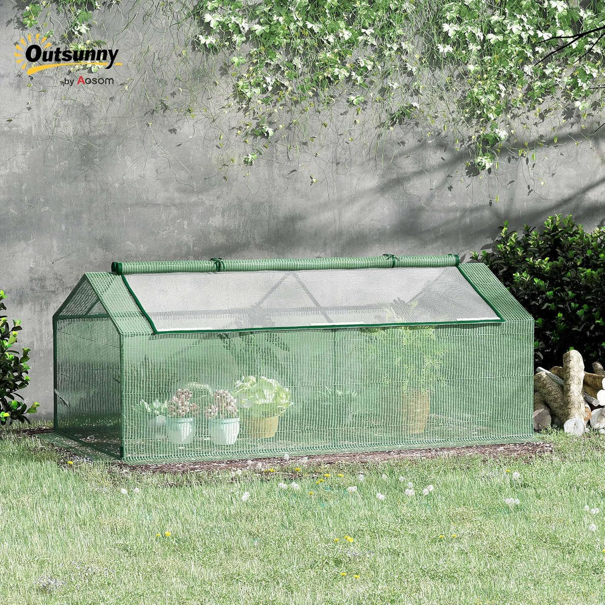 Outsunny 71" x 36" x 28" Mini Greenhouse Portable Hot House for Plants with Large Zipper Windows