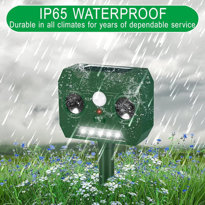 Ultrasonic Animal Repellent Outdoor Deer Repellent Devices Solar Powered,Squirrel Repellent Motion