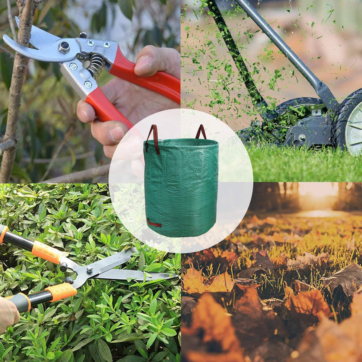 PHYEX 5-Pack 72 Gallons Garden Bag Heavy Duty Gardening Bags, Lawn Pool Garden Leaf Waste Rubbish