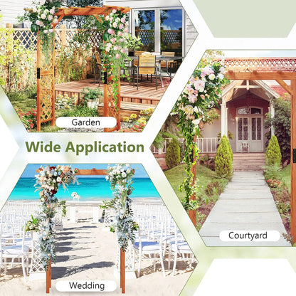 S AFSTAR 84" Wooden Garden Arbor, Plant Climbing Arch Trellis Pergola Archway Wedding Arch for