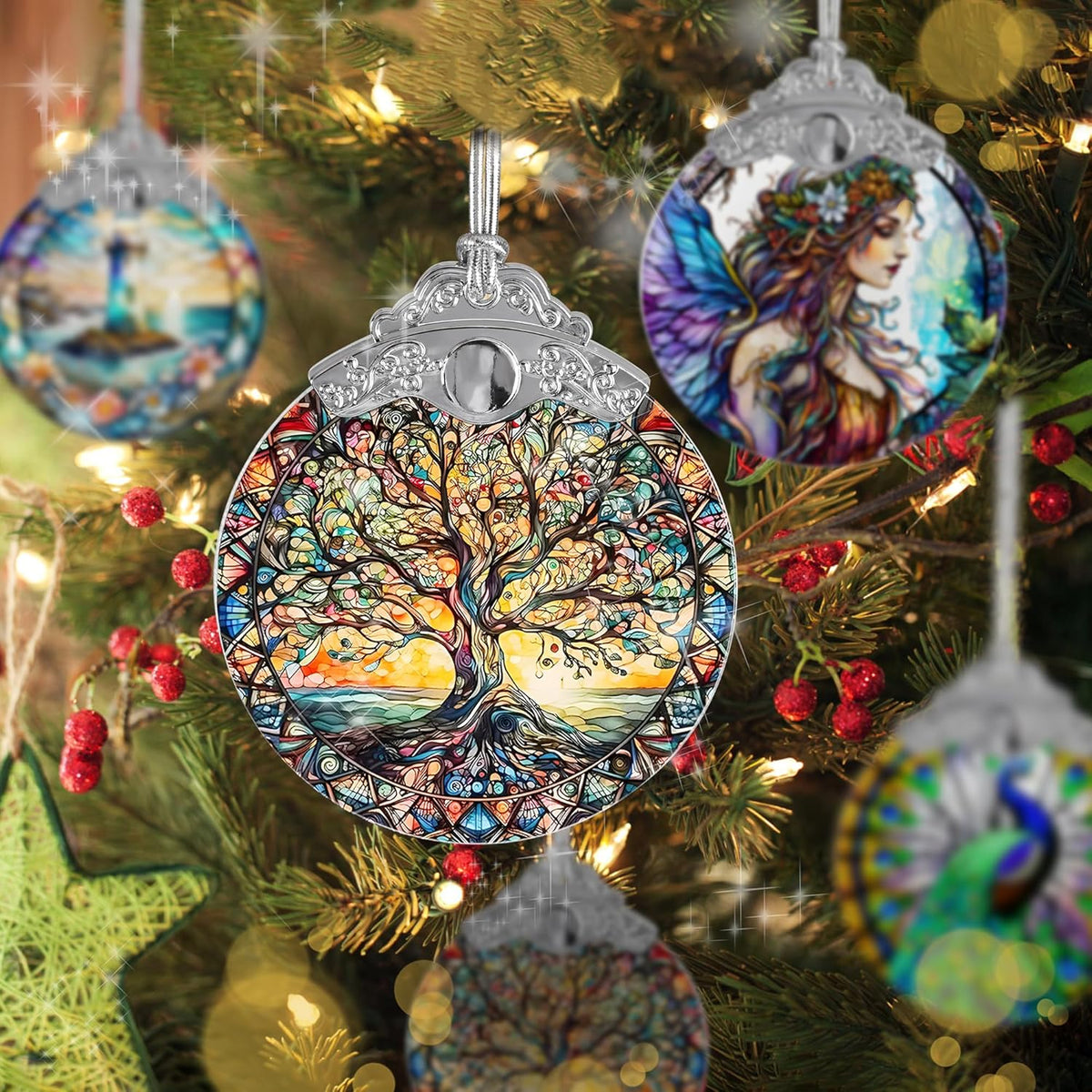 Tree of Life Suncatcher, Christmas & Holiday Ornaments, Tree of Life Decor