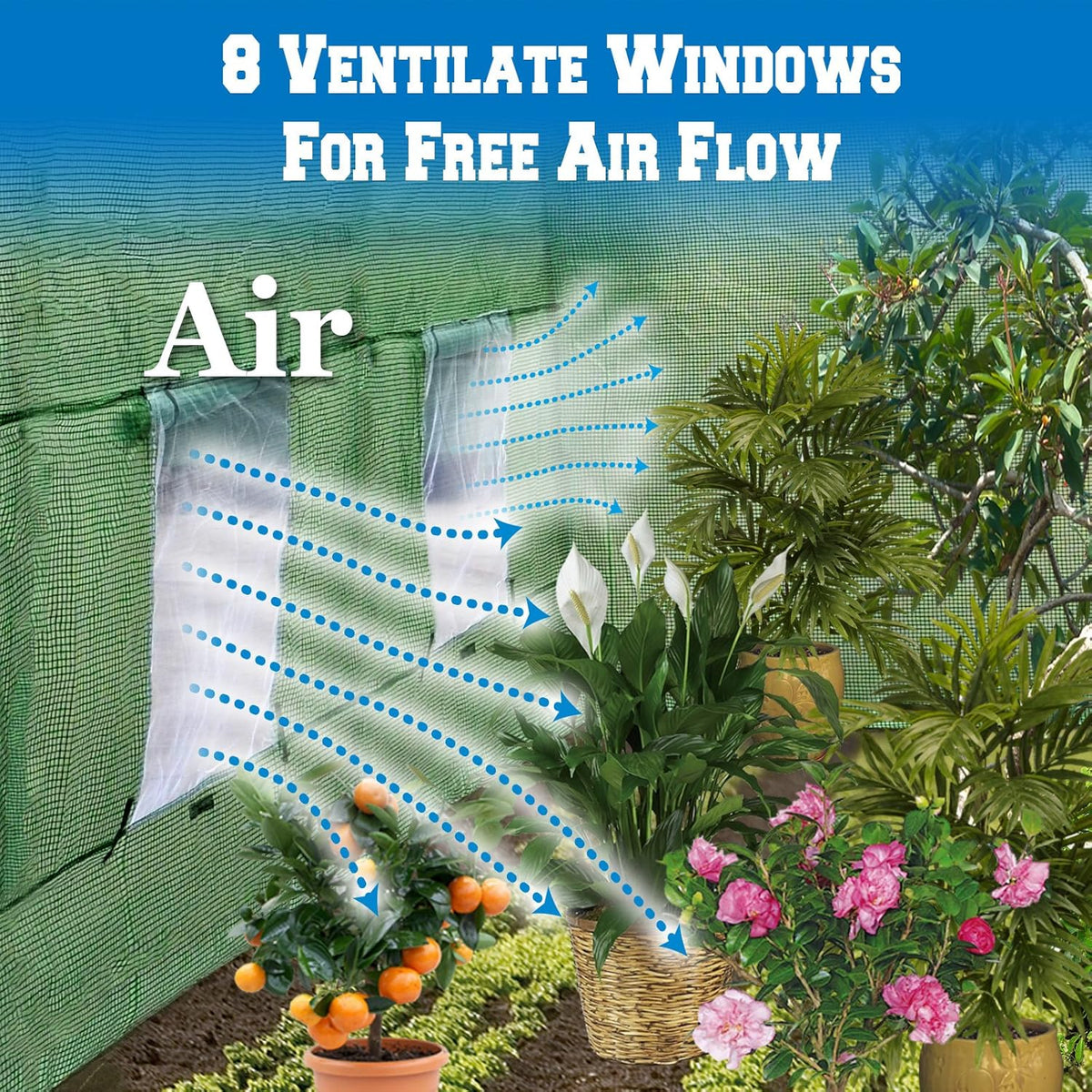BenefitUSA Cover Canopy Replacement for Larger Green House 16'x7'x7' Walk in Outdoor Plant