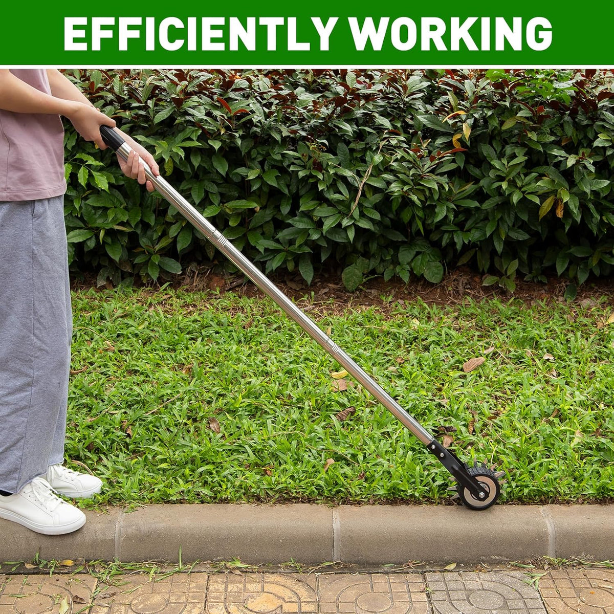 BlumWay 67 Inch Rotary Wheel Edge Trimmer, Rotary Shears, Manual Sidewalk Edgers, Length 23.6" to