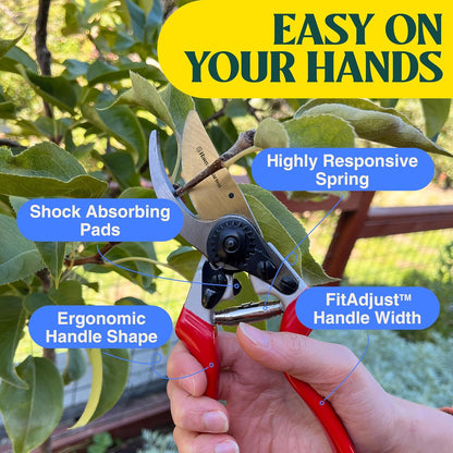 Haus & Garten EnduroPRO Ergonomic Bypass Pruners - Professional Titanium Garden Shears - Heavy Duty