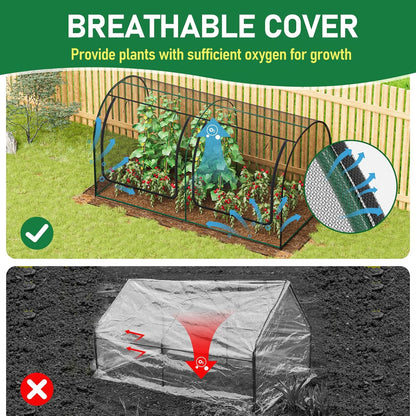SPECILITE 98x49x49in Garden Plant Netting Mesh Cover for Raised Bed with Roll-up Zipper Door for