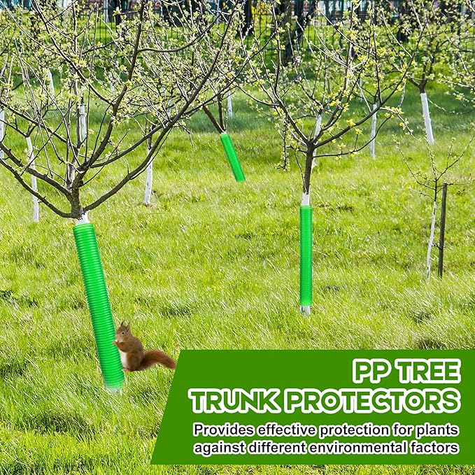 Menkxi 20 Pcs Corrugated Tree Guards Tubes Plastic Saplings Tree Trunk Protectors Wraps to Protect