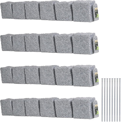 Beuta Landscape Edging | Garden Edging Border | Faux Stone Blocks for Lawn Edging, Flower Beds &
