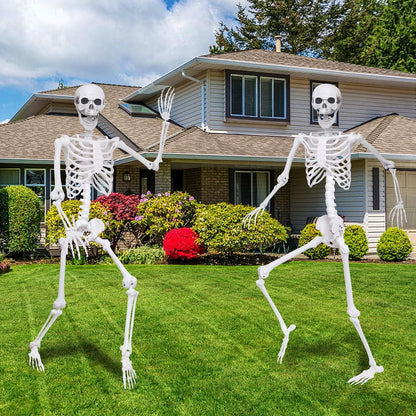 5.4Ft Halloween Life Size Skeleton,2PCS Posable Skeleton Full Body Size Realistic Human Bones with