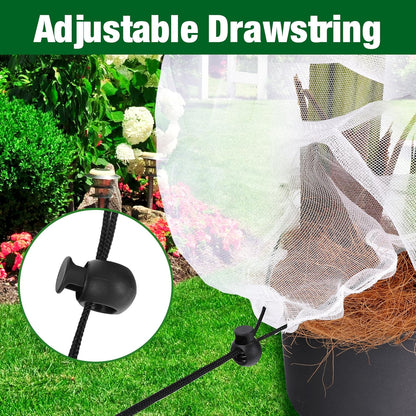 Alpurple 2 Pcs Insect Bird Barrier Netting Mesh with Drawstring- 4.9 x 3.2 Ft Garden Bug Netting