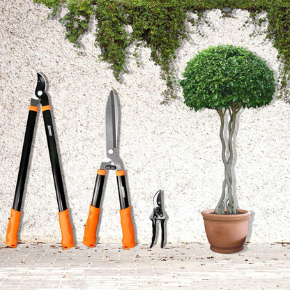 E&K Sunrise Set of 3 Pieces Garden Tree Tools for Lawn & Garden Care Garden Kit with Lopper, Hedge