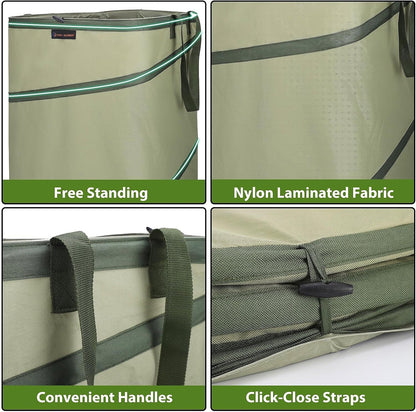 YUDI & GARDEN 46 Gallon Square Collapsible Yard Waste Containers｜Collapsible Trash Can｜Camping
