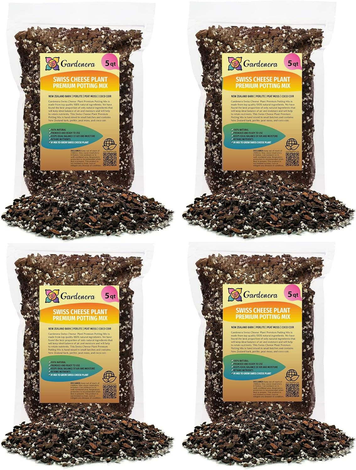 Gardenera Premium Swiss Cheese Plant Potting Mix - 20 QT - Monstera Deliciosa Blend for Optimal